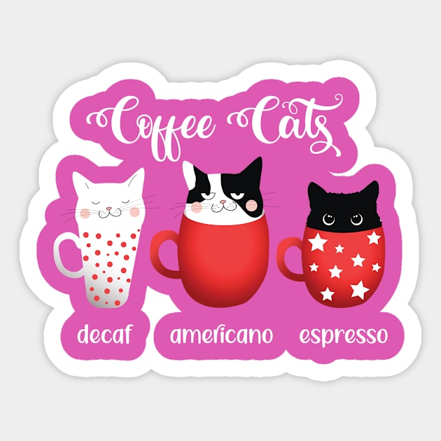 Coffee Cats decaf americano espresso cute Sticker by Antzyzzz